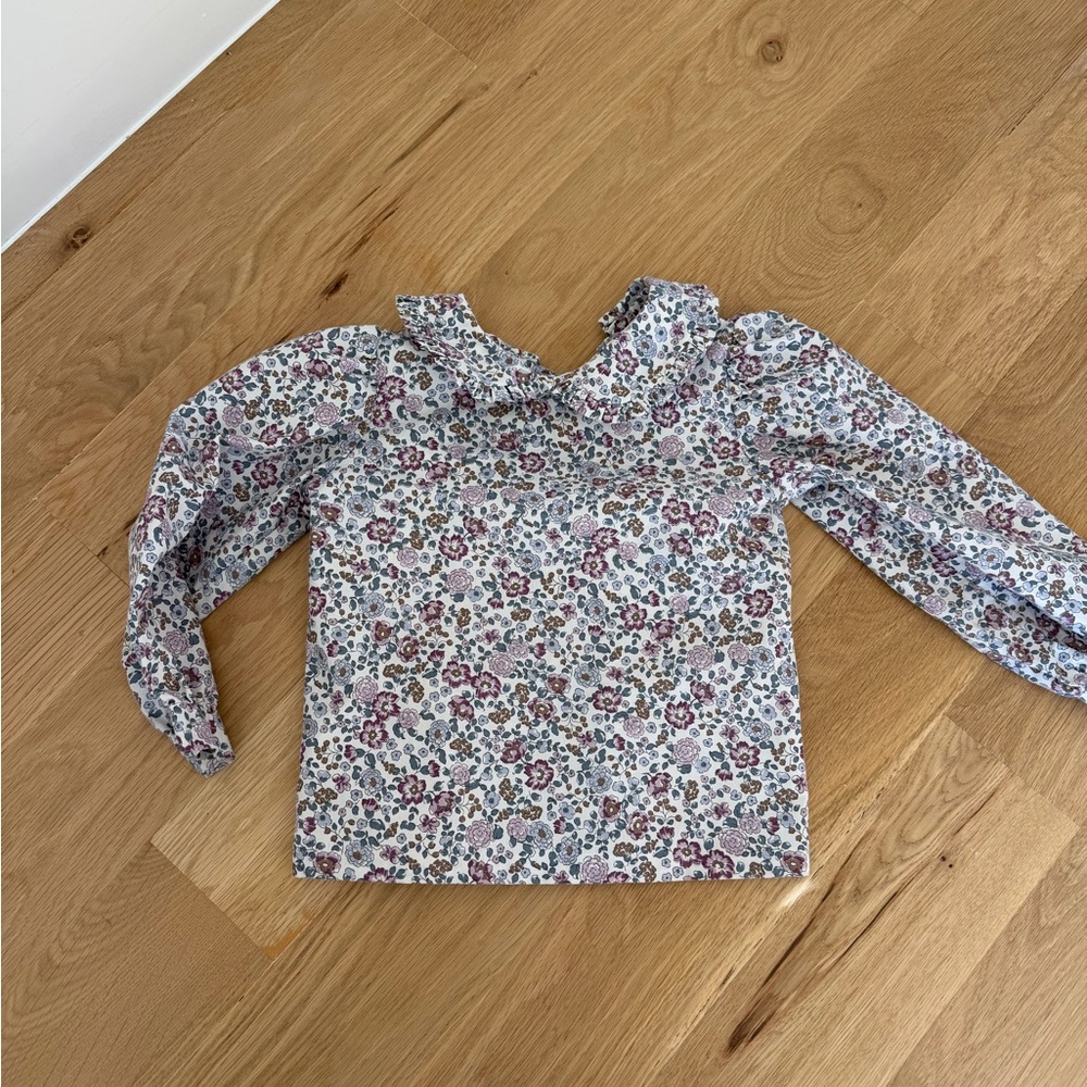 Little English Peter Pan Ruffle Long Sleeve Top
